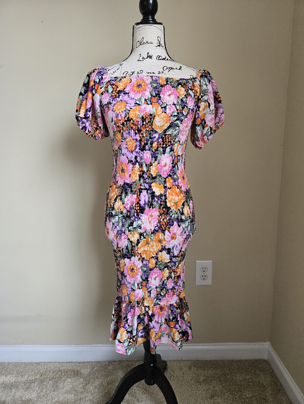 Hello Molly Ruched Bodycon Dress Womens 6 Floral
